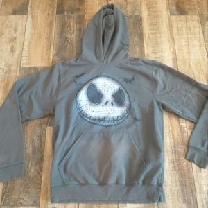 Disney The Nightmare Before Christmas Jack Skellington Gray Large Vintage Hoodie
